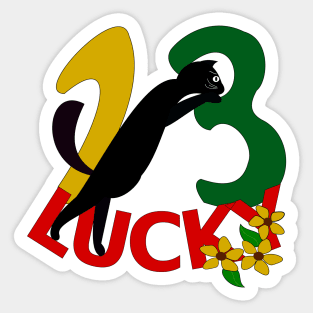 Lucky Thirteen in warm earth tones Sticker